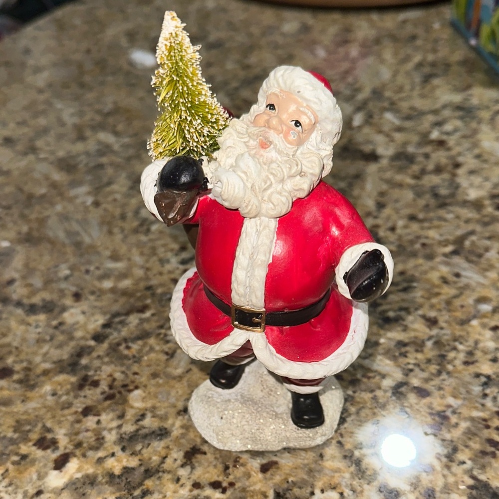 Jolly Santa Claus Holiday Figurine in Red and White